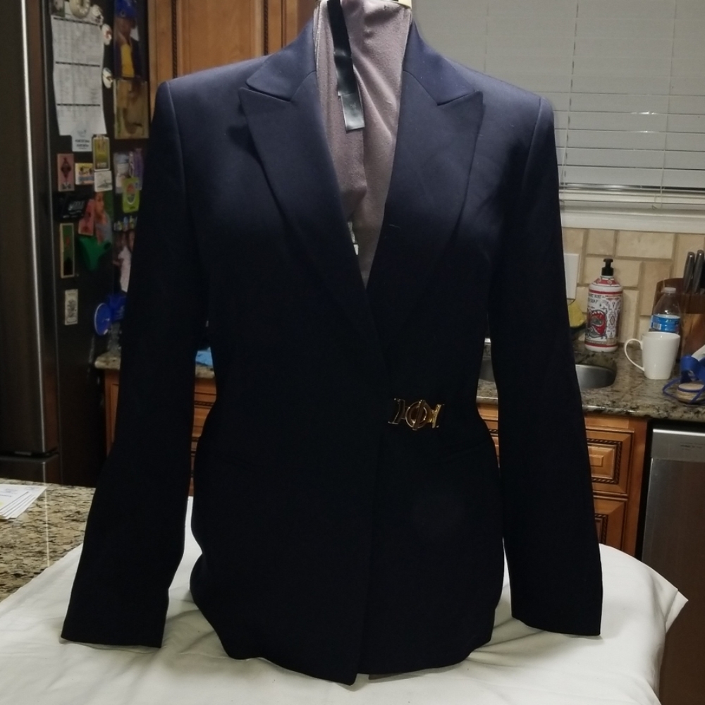 Laurel/ Escada Navy Blazer With Gold Clasp